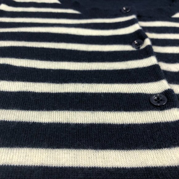 Gap Womens Sz L Navy Blue and White Long Sleeve Sequined Cardigan Button up Swea - Picture 11 of 14